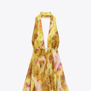 Zara Size XS Tie-Dye Halter Dress